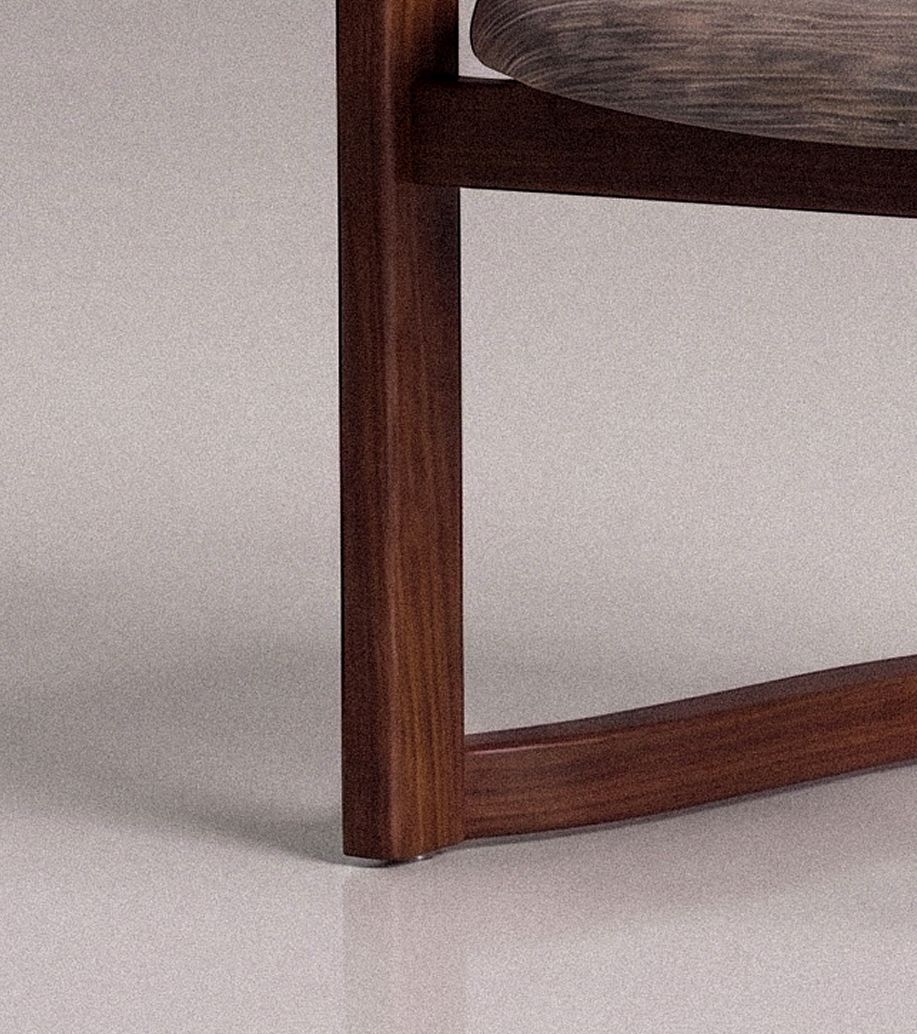Close-up of the Oak Chair leg and lower frame